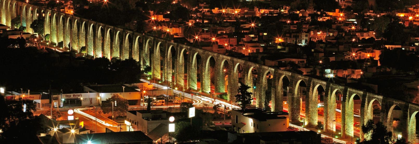 Historic aqueduct in Queretaro, Mexico