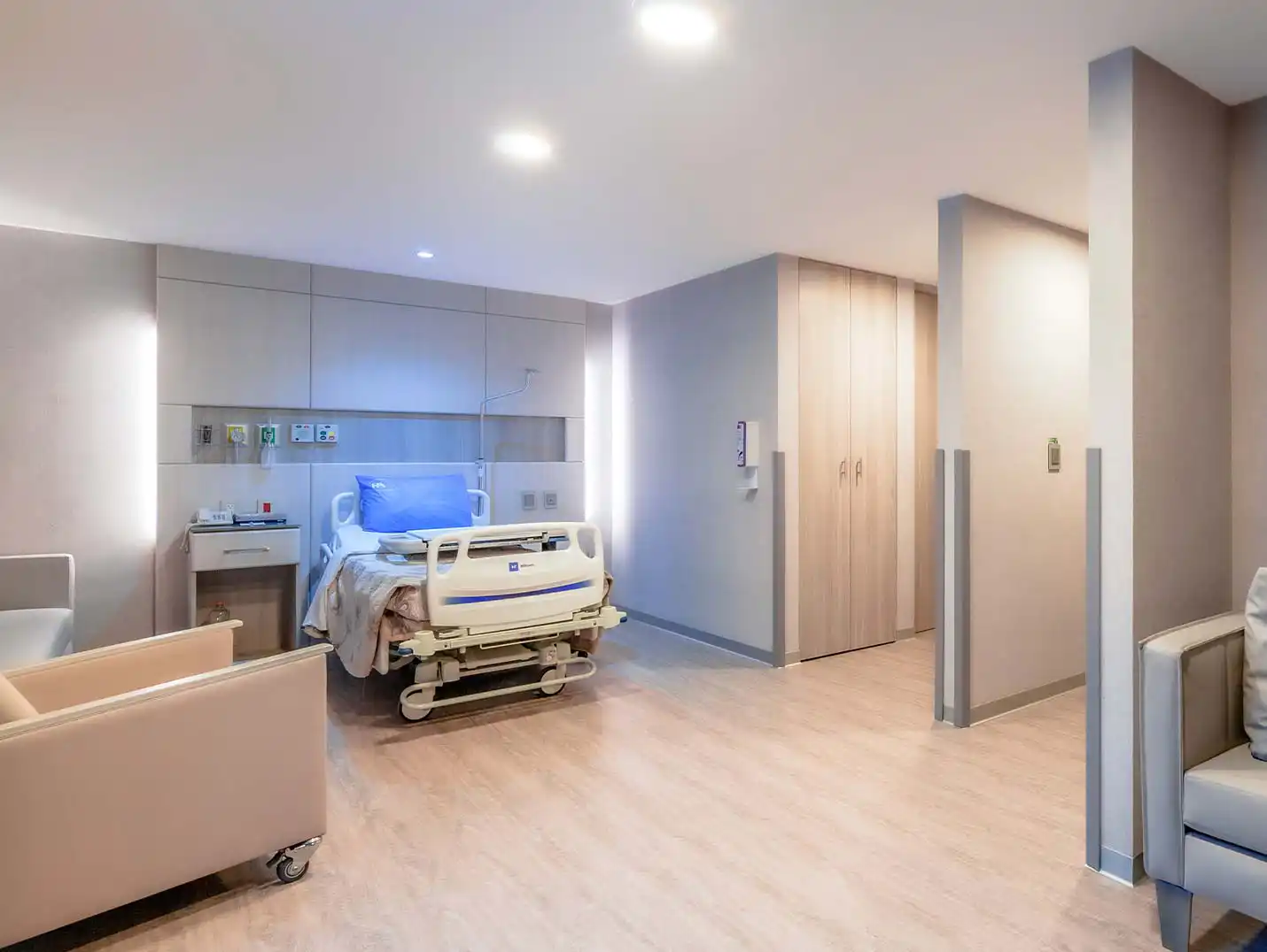 Private hospital room at Hospital Angeles